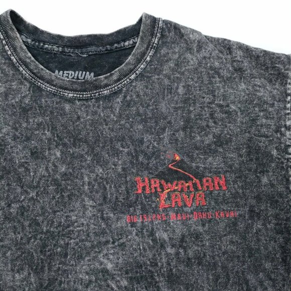 Hawaiian Lava Bleach Acid Wash Distressed T-Shirt - Picture 3 of 4